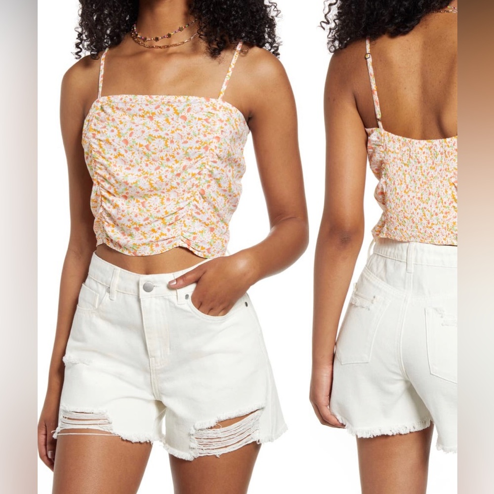 B.P. Nordstrom ruched floral cami style top